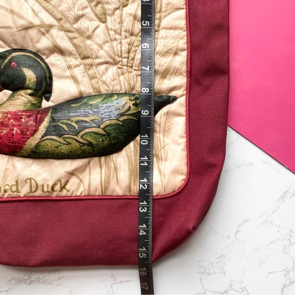 Vintage Puffer Duck Bamboo Handles Tote Purse - Picture 10 of 10